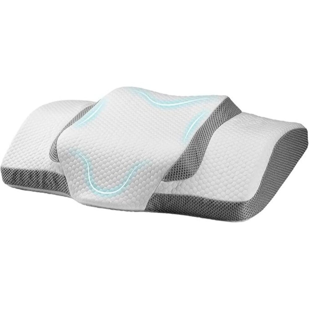 TechWealth Ergonomic Cooling Memory Foam Pillow For Side/Back Sleeper
